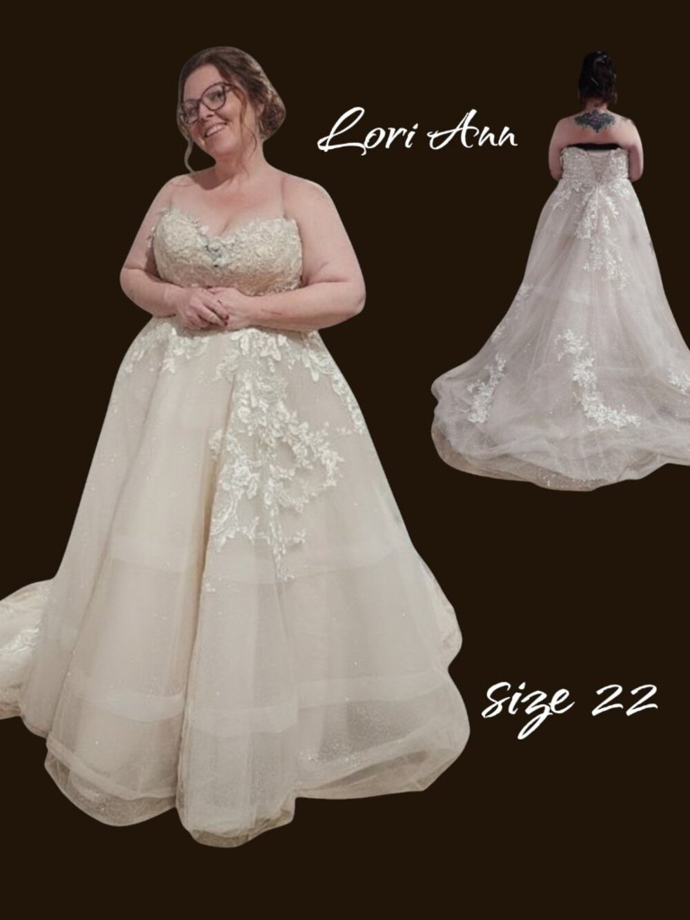 Stunning Champange Bonny Size 22 Wedding Gown